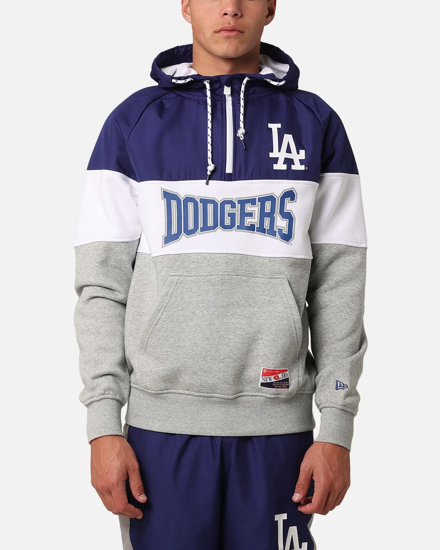 New Era Los Angeles Dodgers Viertel-Reißverschluss Hoodie Dunkelblau