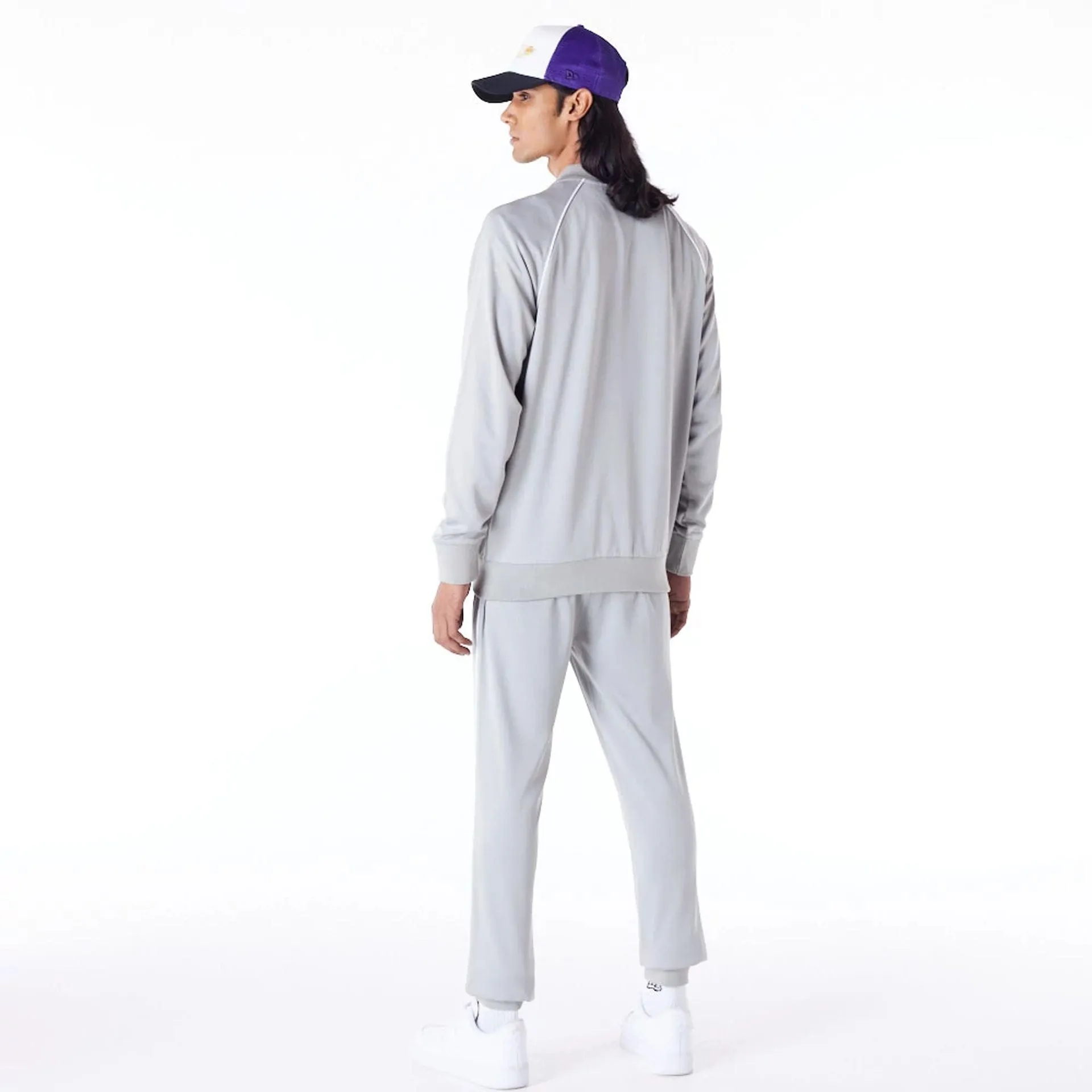 New Era Sportjacken & Mäntel LA Lakers NBA Schriftzug Graue Trainingsjacke