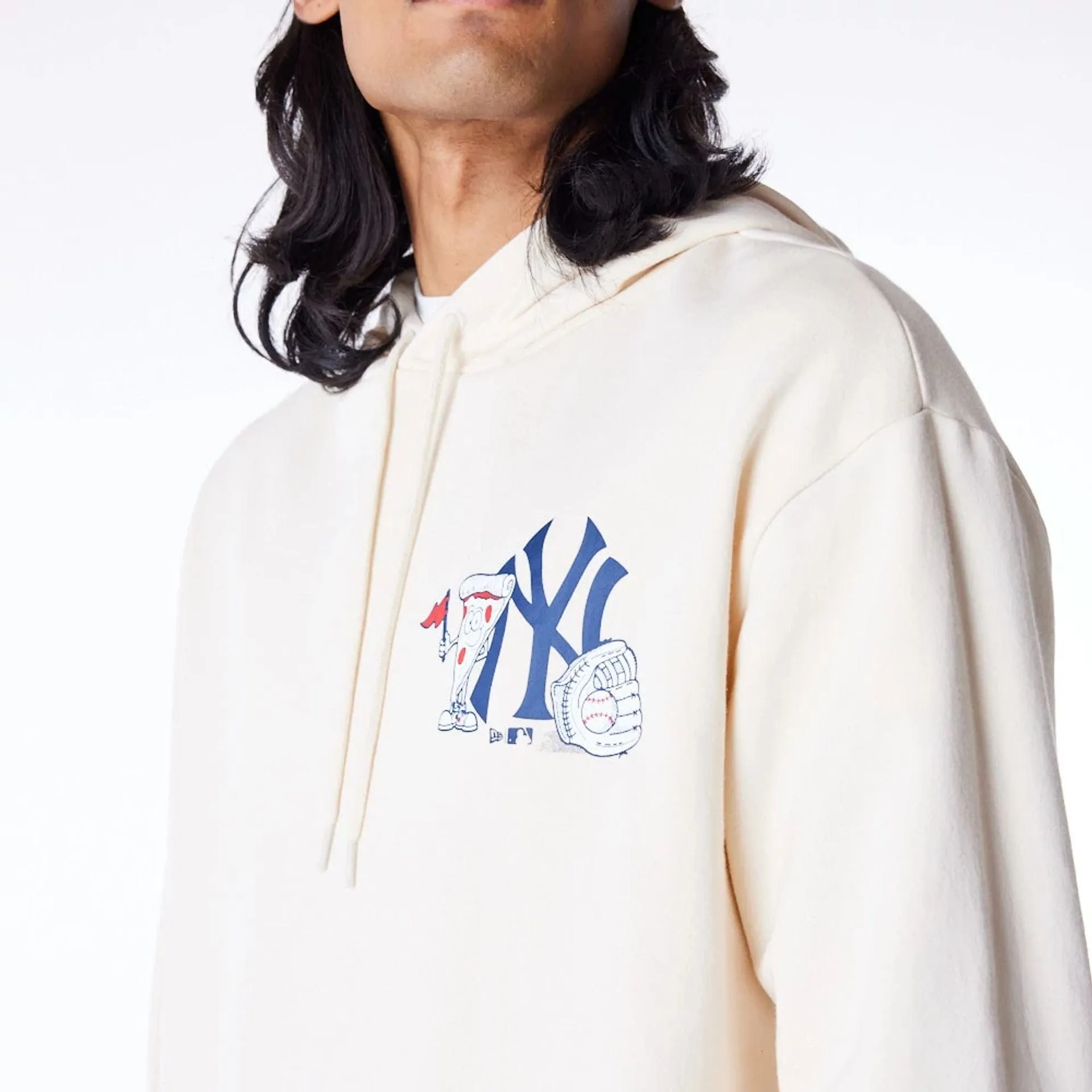 New Era Sweatshirts und Hoodies New York Yankees MLB Food Grafik Stone Übergroßer Pullover Hoodie