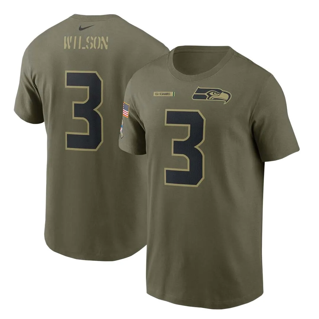 NFL - Herren Seattle Seahawks Russell Wilson Salute to Service T-Shirt (N199 2DH F3U A2A)