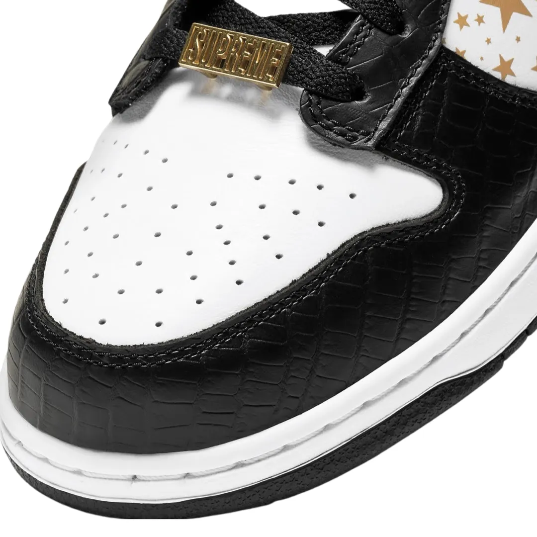 Nike SB Dunk Low Supreme Sterne Weiß Schwarz Metallic Gold (2021) Nike Dunk