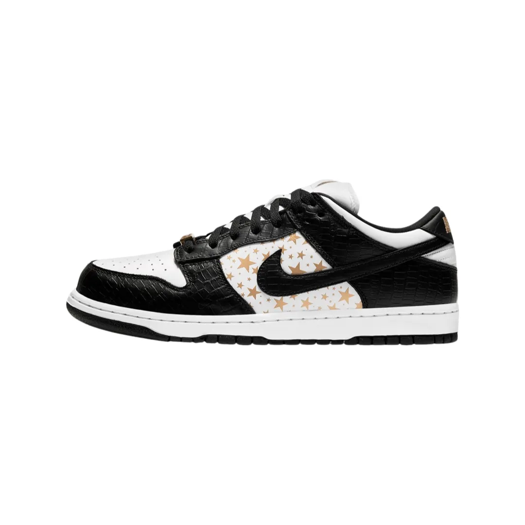 Nike SB Dunk Low Supreme Sterne Weiß Schwarz Metallic Gold (2021) Nike Dunk