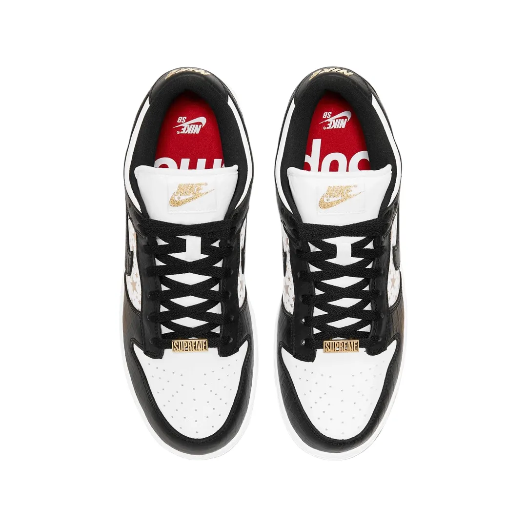 Nike SB Dunk Low Supreme Sterne Weiß Schwarz Metallic Gold (2021) Nike Dunk