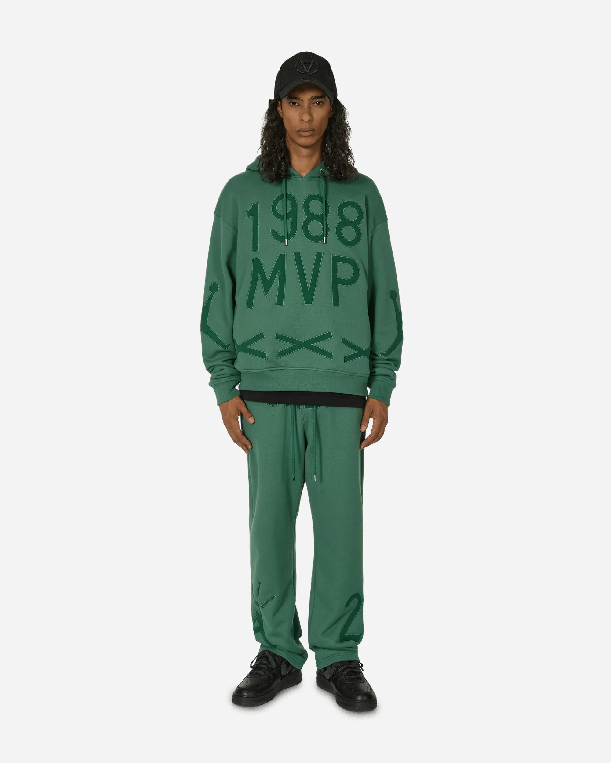 Nina Chanel Fleece Hoodie Grün Stein