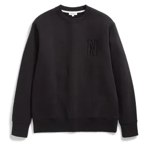 Norse Projects Arne Relaxed Brushed Fleece N Logo Sweatshirt Schwarz