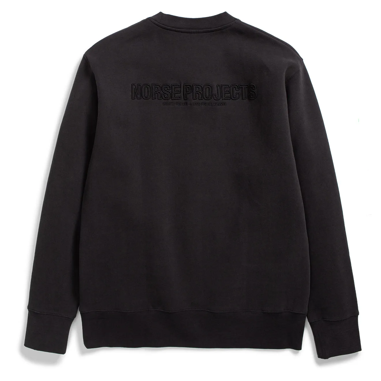 Norse Projects Arne Relaxed Brushed Fleece N Logo Sweatshirt Schwarz