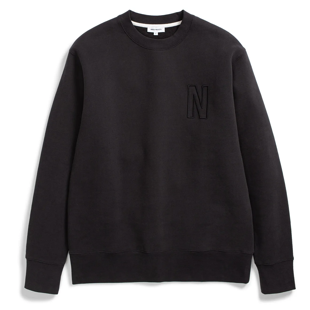 Norse Projects Arne Relaxed Brushed Fleece N Logo Sweatshirt Schwarz