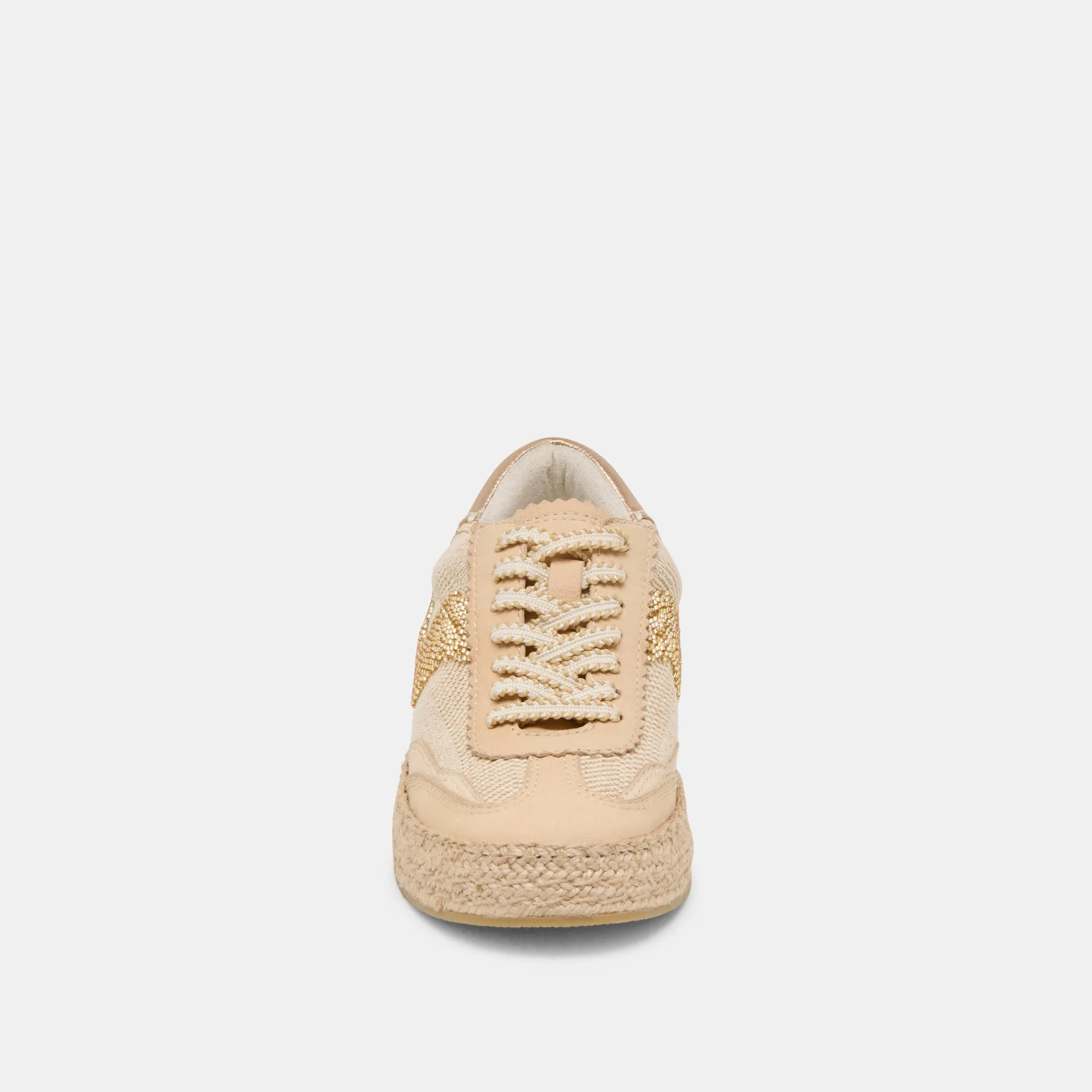 HINWEIS ESPADRILLE PERLEN SNEAKER GOLD MULTI BURAP