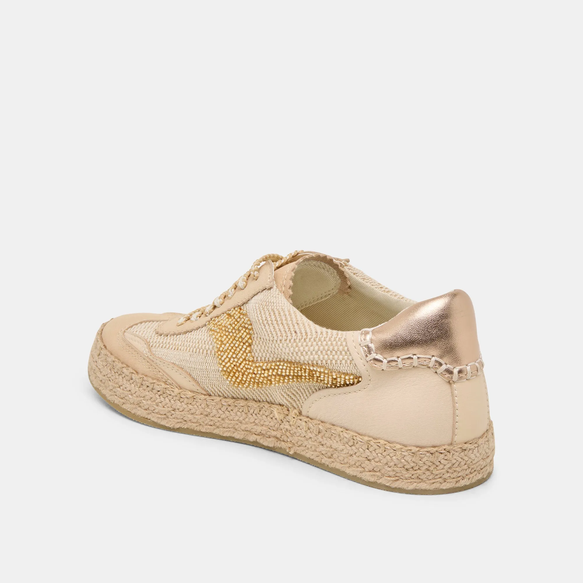 HINWEIS ESPADRILLE PERLEN SNEAKER GOLD MULTI BURAP