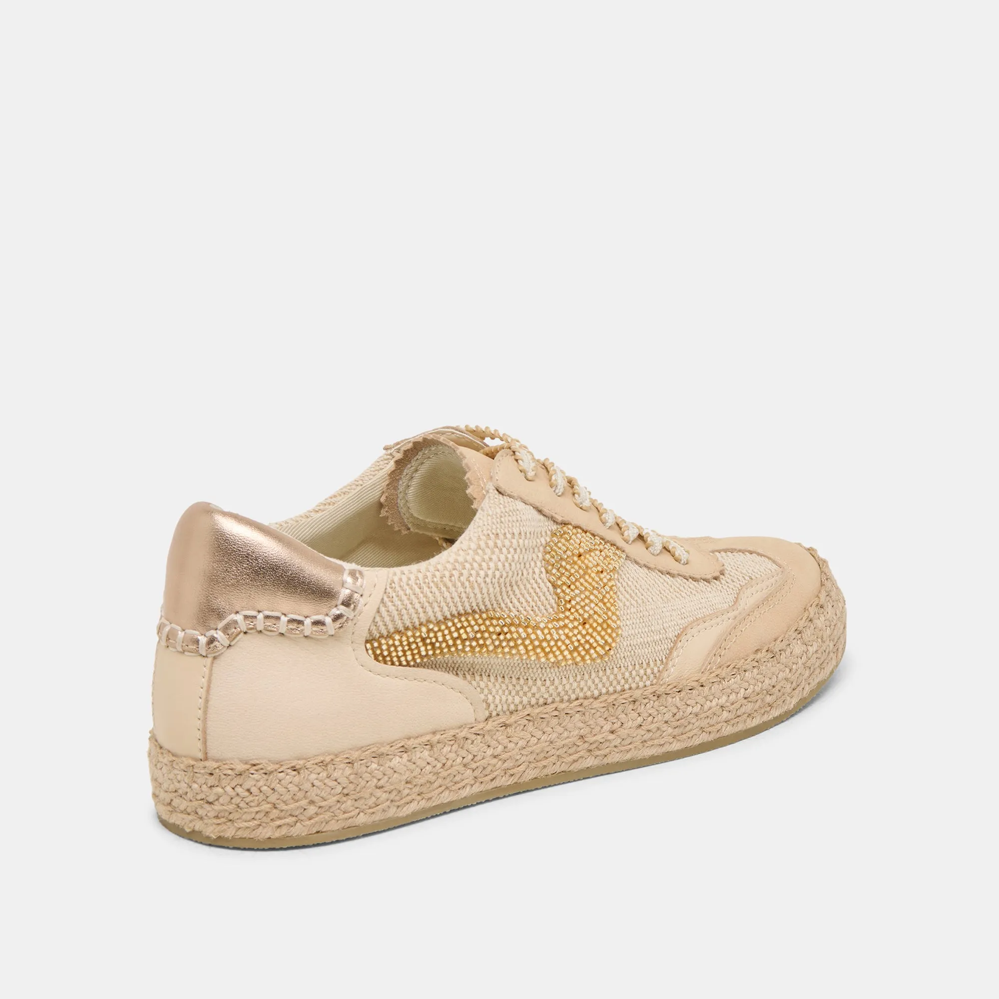 HINWEIS ESPADRILLE PERLEN SNEAKER GOLD MULTI BURAP