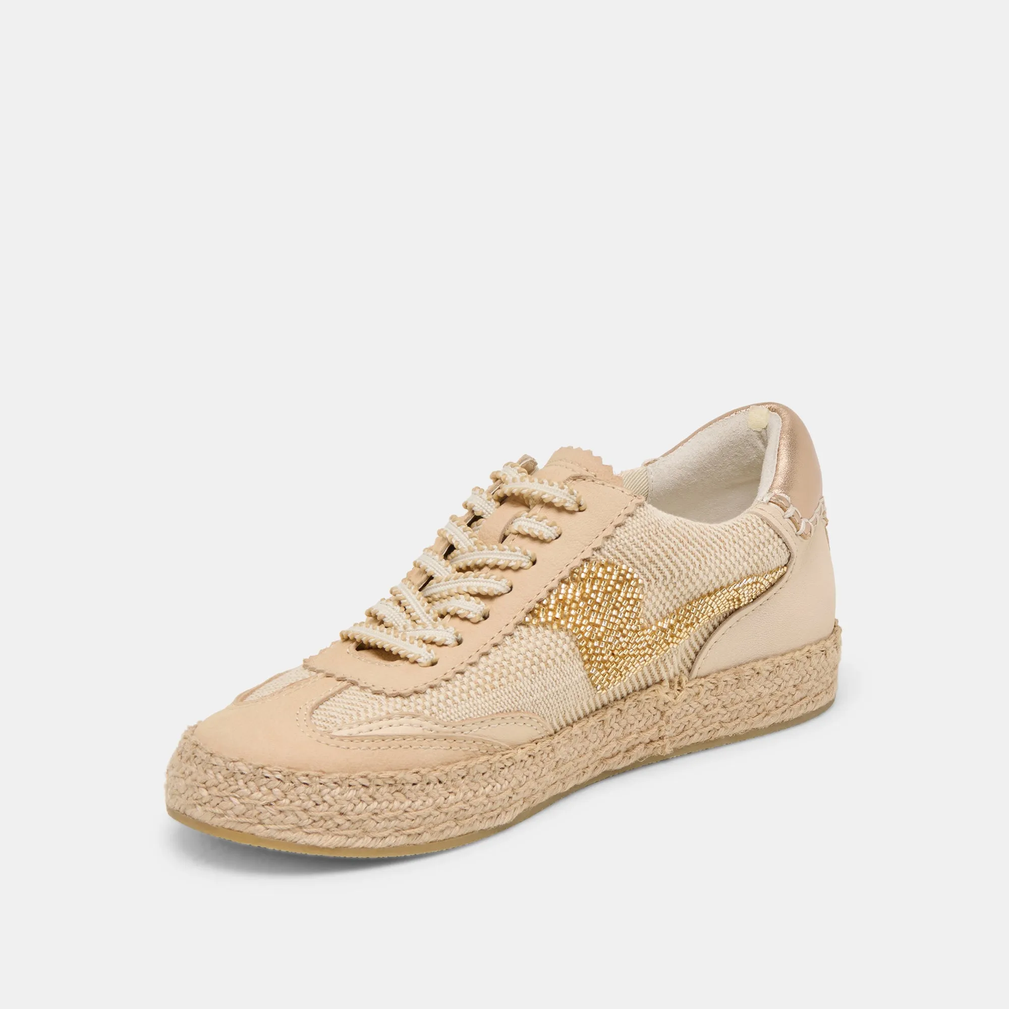 HINWEIS ESPADRILLE PERLEN SNEAKER GOLD MULTI BURAP