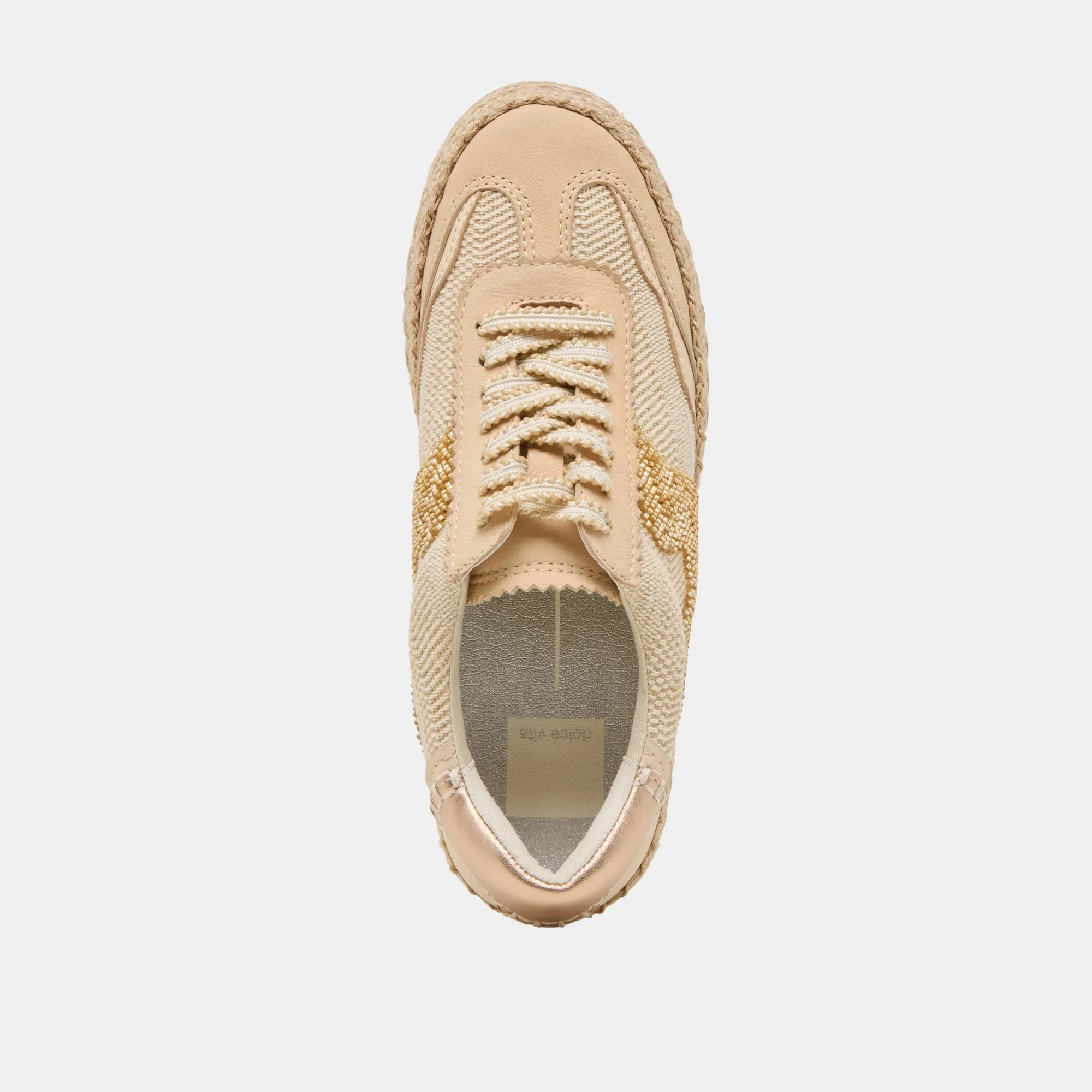 HINWEIS ESPADRILLE PERLEN SNEAKER GOLD MULTI BURAP