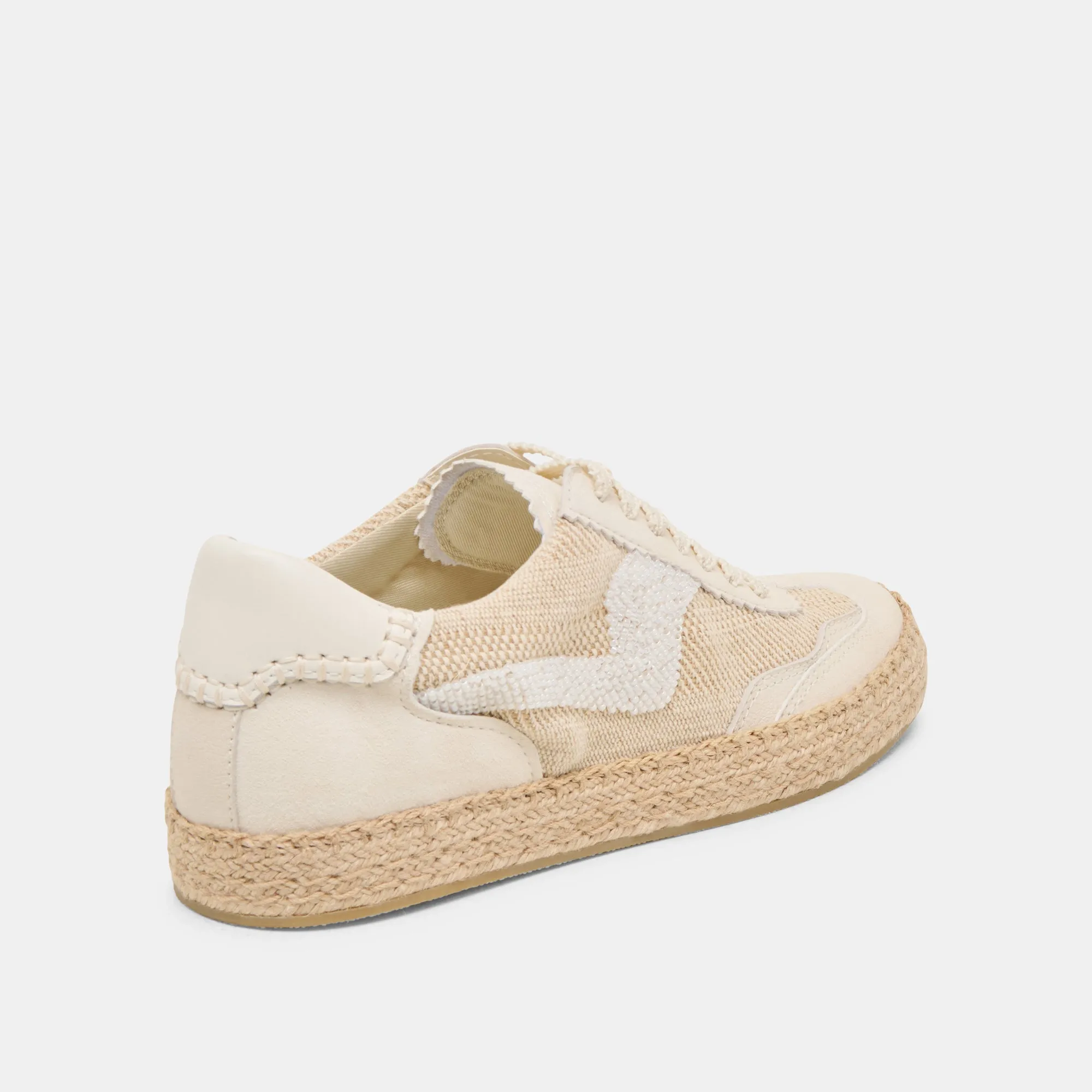 HINWEIS ESPADRILLE PERLEN SNEAKERS NATUR MULTI BURLAP