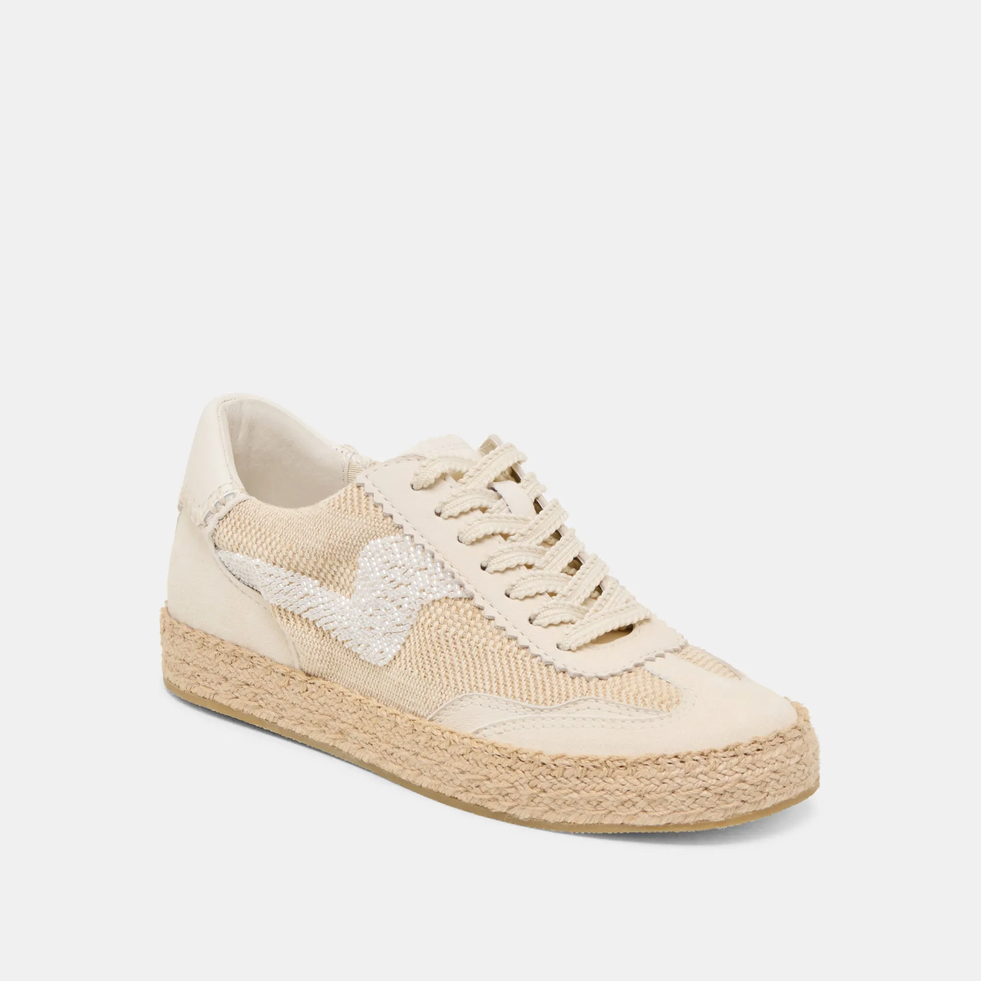 HINWEIS ESPADRILLE PERLEN SNEAKERS NATUR MULTI BURLAP