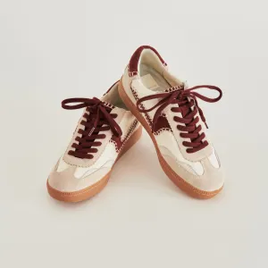 HINWEIS STITCH SNEAKER WEIß ROT KALBSHAAR