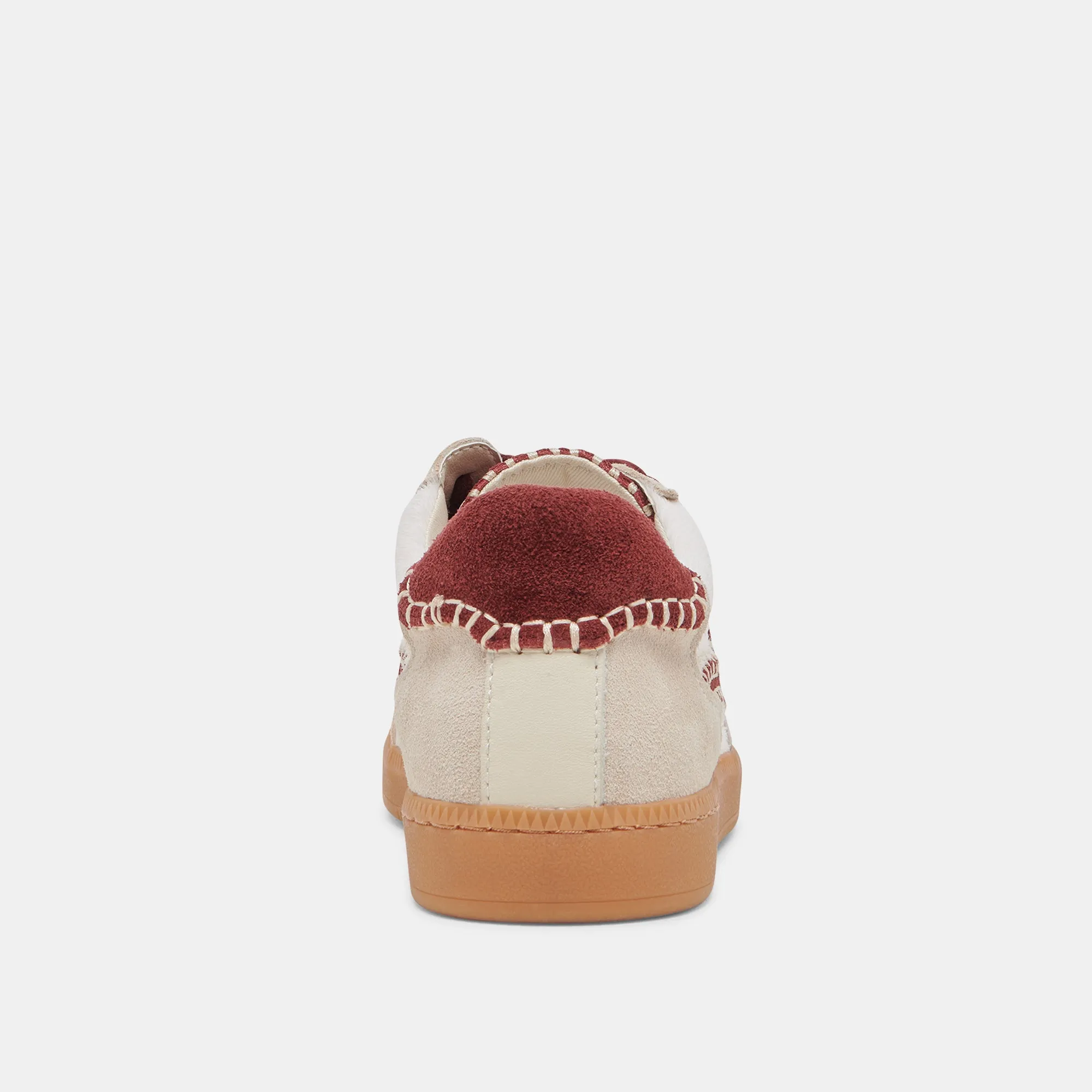 HINWEIS STITCH SNEAKER WEIß ROT KALBSHAAR