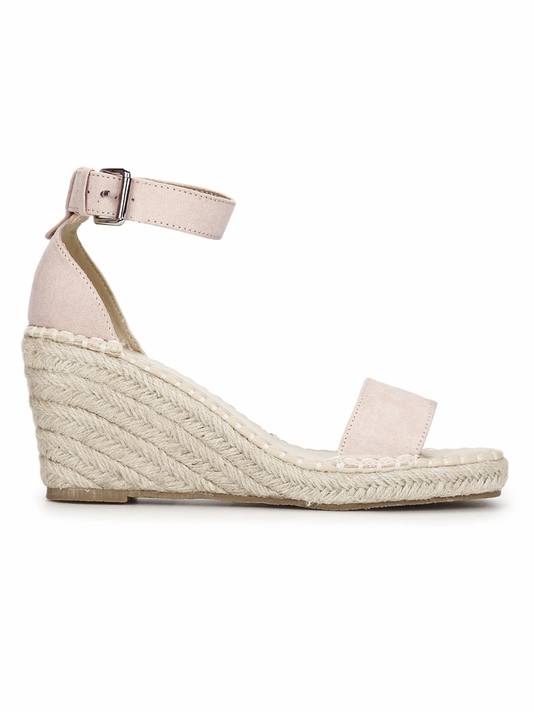 Nude Mikro Riemchen Jute Keilabsätze
