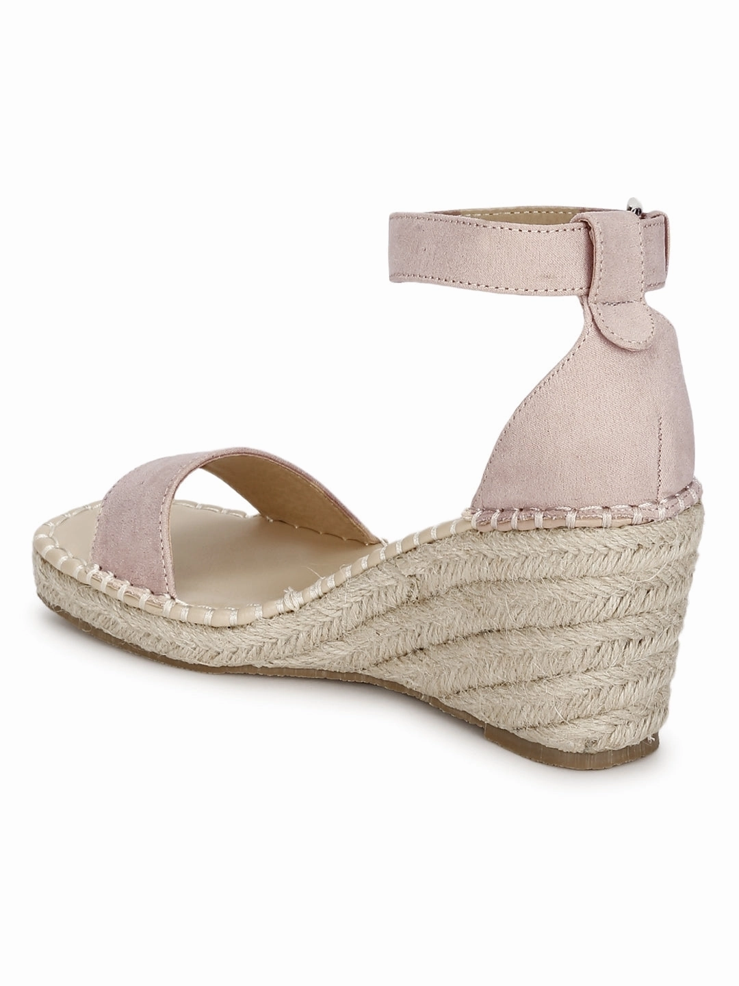 Nude Mikro Riemchen Jute Keilabsätze