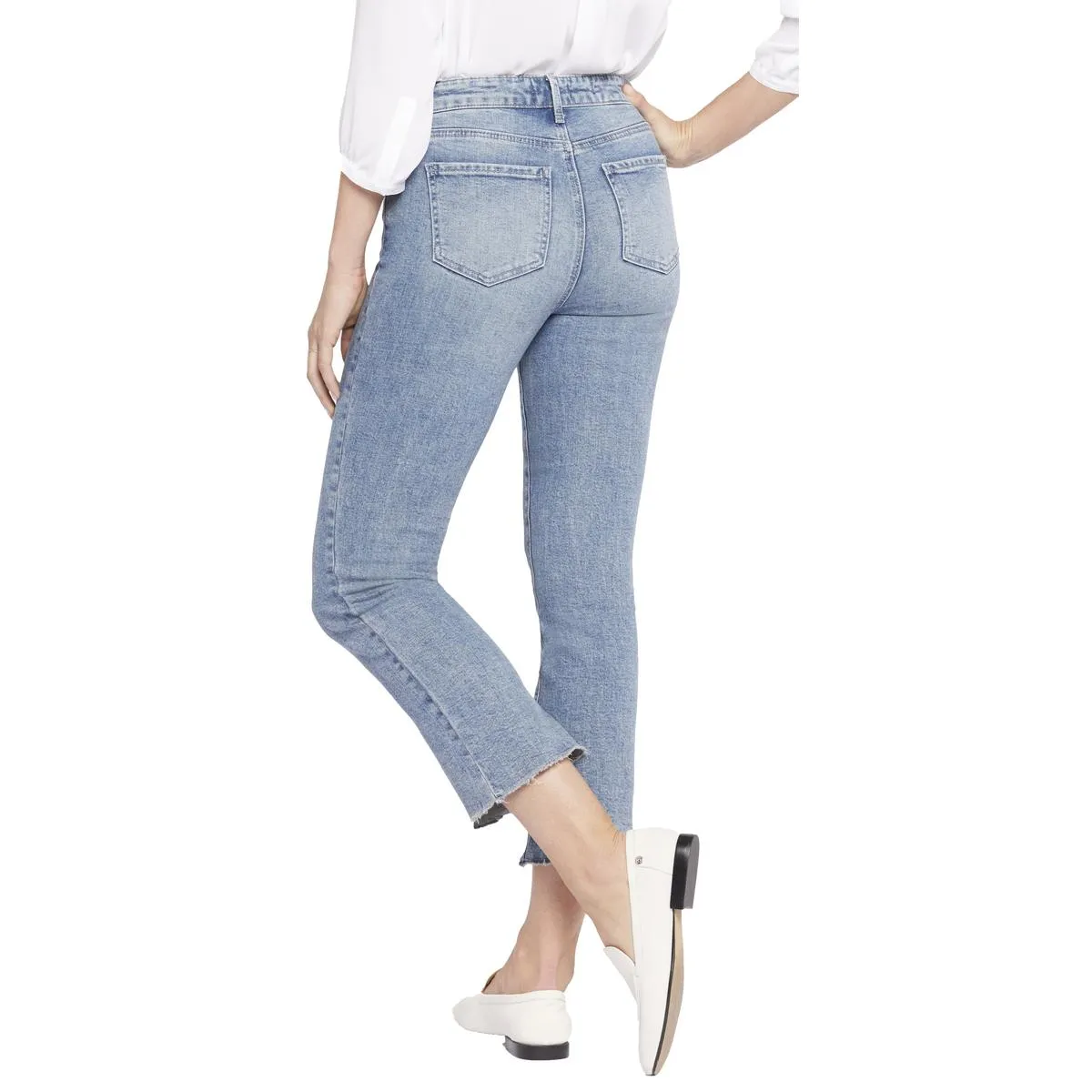 NYDJ Damen Jeans mit ausgefranstem Saum und Bootcut-Schnitt