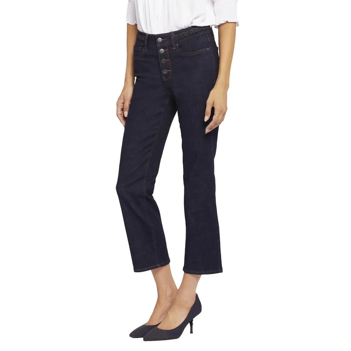 NYDJ Damen Marilyn Geflochtene Denim Straight Leg Jeans