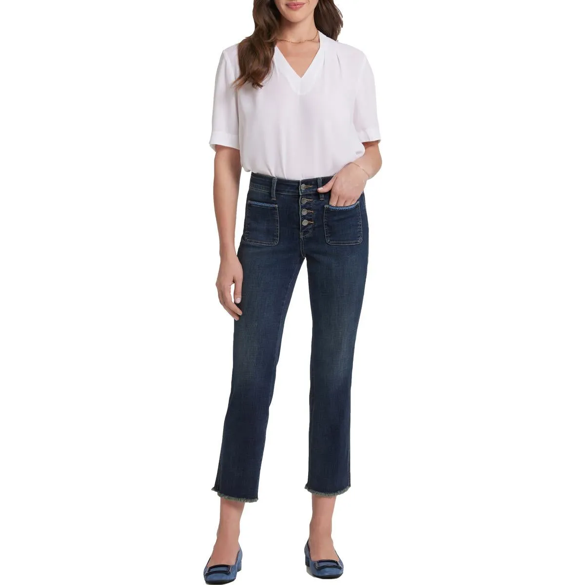 NYDJ Damen Marilyn Jeans mit Taschen und Knöchellänge