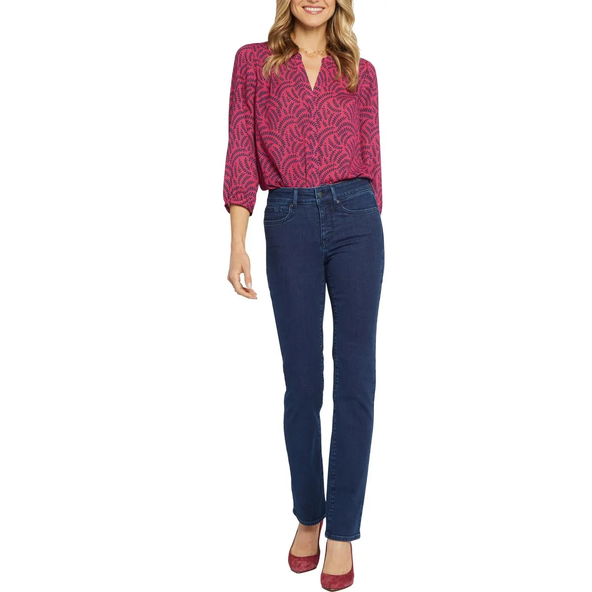 NYDJ Damen Marilyn Stretch Denim Straight Leg Jeans