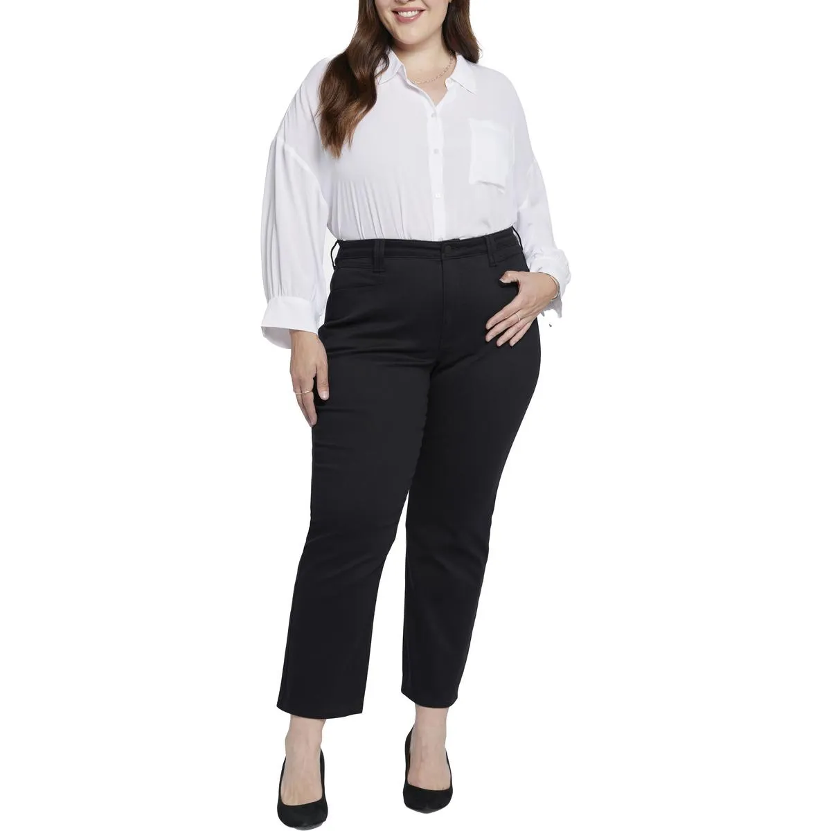 NYDJ Damen Plus Bailey Stretch Denim Straight Leg Jeans