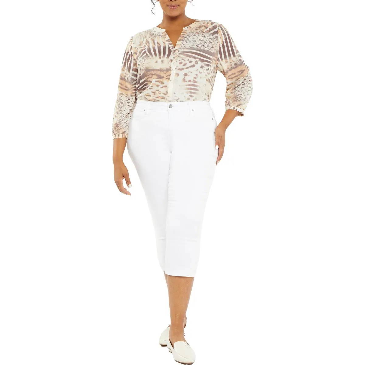 NYDJ Damen Plus Chloe Stretch Denim Capri Jeans