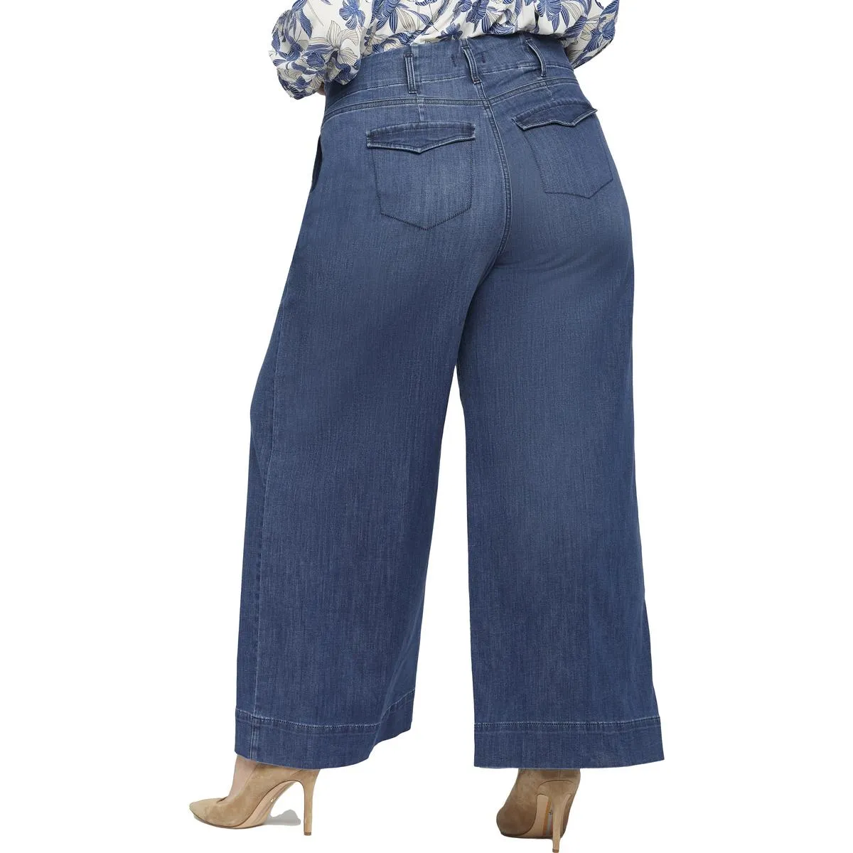 NYDJ Damen Plus Mona Stretch Denim Weitbeinjeans