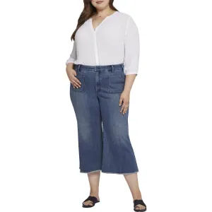 NYDJ Damen Plus Patchie Major High-Waist Baumwoll-Capri-Jeans