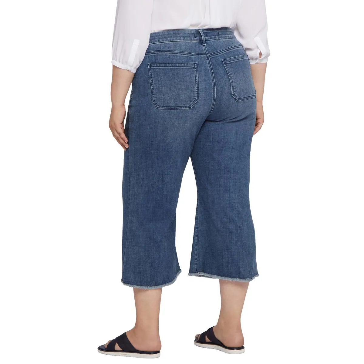 NYDJ Damen Plus Patchie Major High-Waist Baumwoll-Capri-Jeans