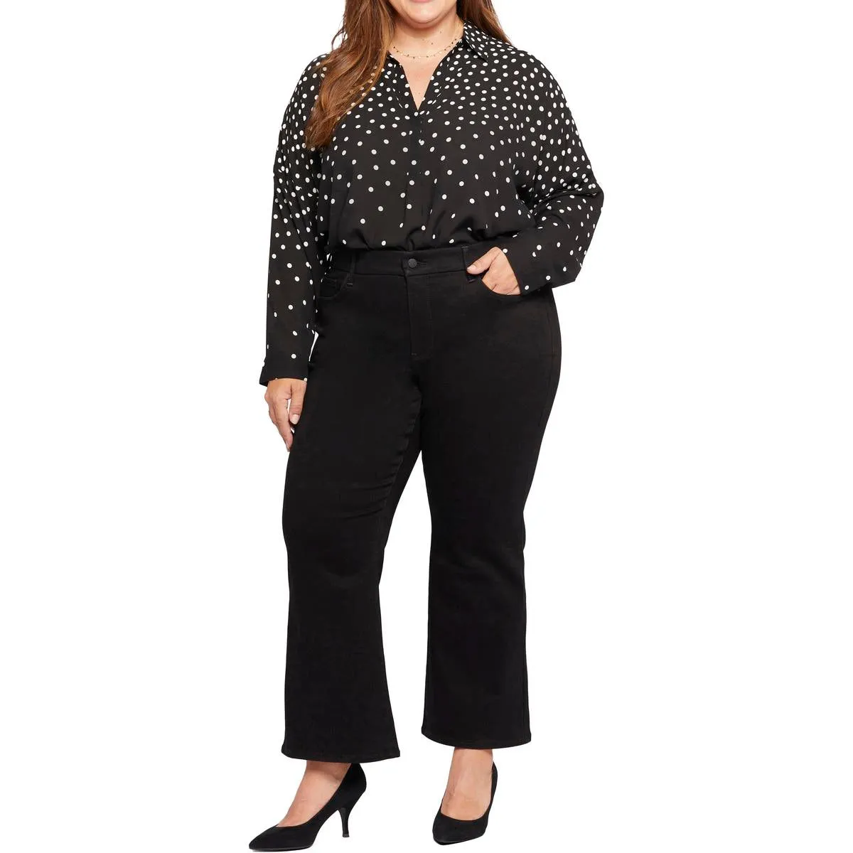 NYDJ Damen Plus Relaxed Denim Schlagjeans