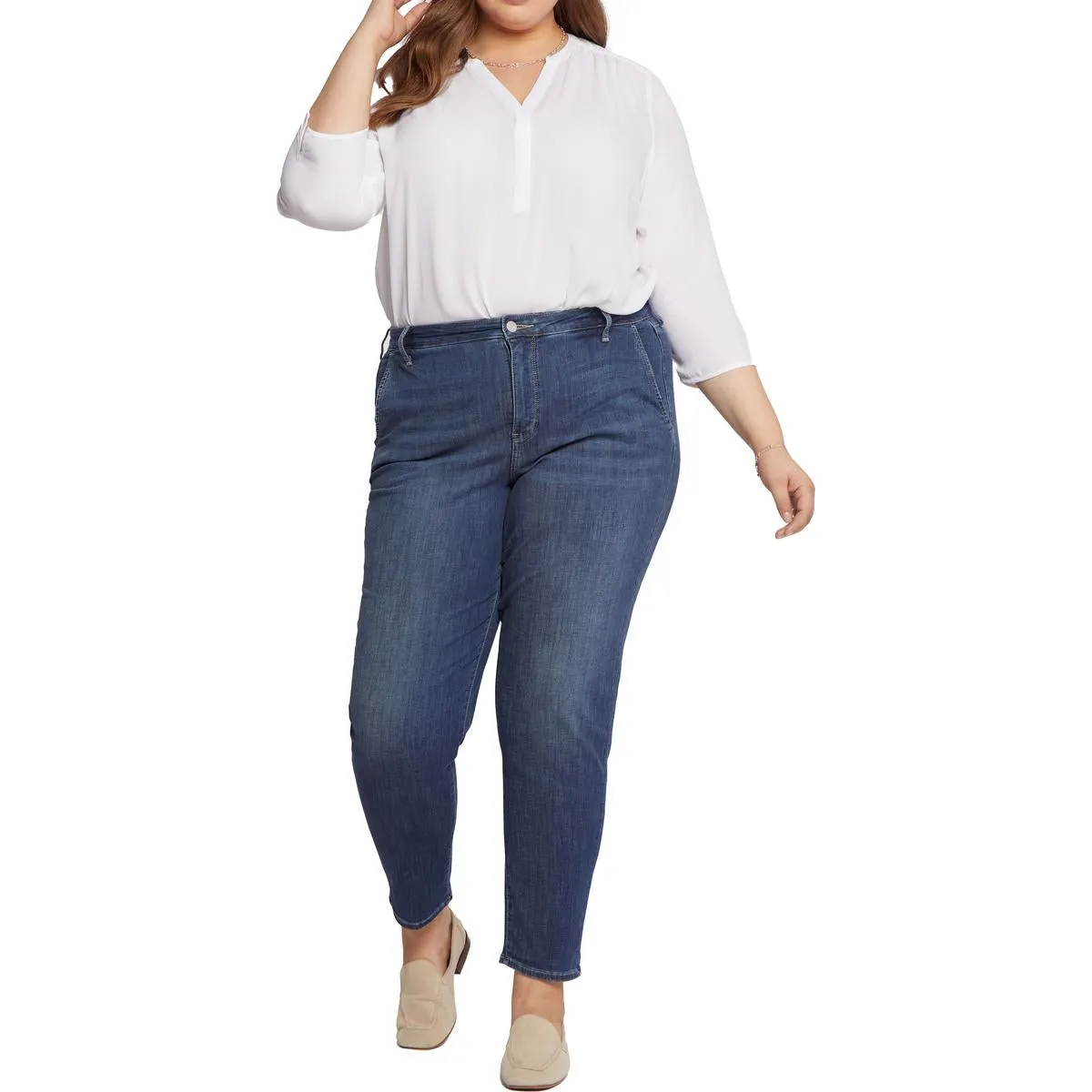 NYDJ Damen Relaxed Denim Jeans mit verjüngtem Bein