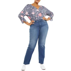 NYDJ Damen Plus Relaxed Hellgewaschene Straight-Leg Jeans