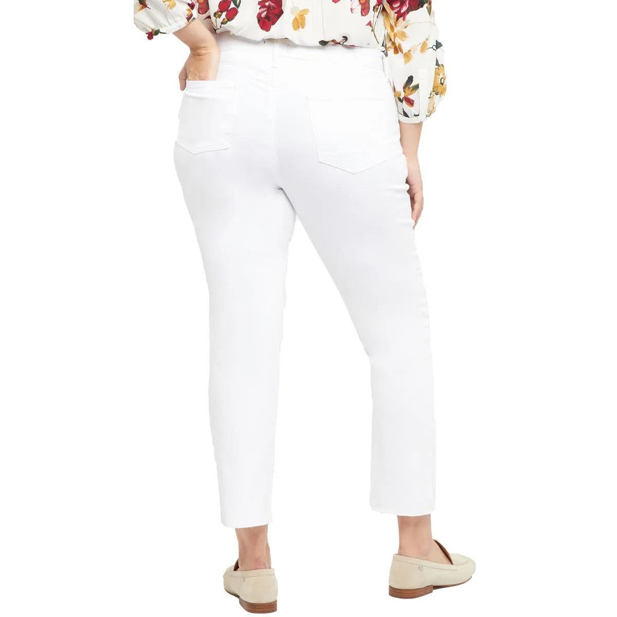 NYDJ Damen Plus Sheri Jeans mit ausgefranstem Saum in schlanker Passform