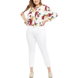 NYDJ Damen Plus Sheri Jeans mit ausgefranstem Saum in schlanker Passform