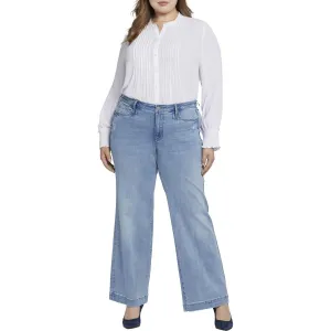 NYDJ Damen Plus Teresa Verwaschene Denim Weitbeinjeans