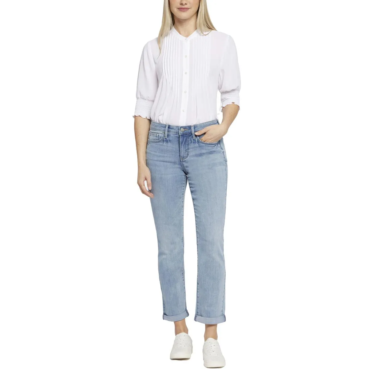 NYDJ Damen Sheri Jeans mit umgeschlagenem Bund und Stretch-Einsatz