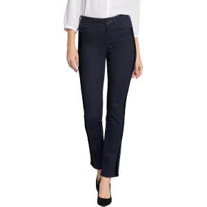 NYDJ Damen Sheri Dunkelblau Flock Slim Jeans