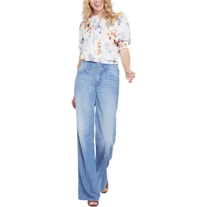 NYDJ Damen Teresa Baumwoll-Jeans mit Rohsaum und weiter Beinform
