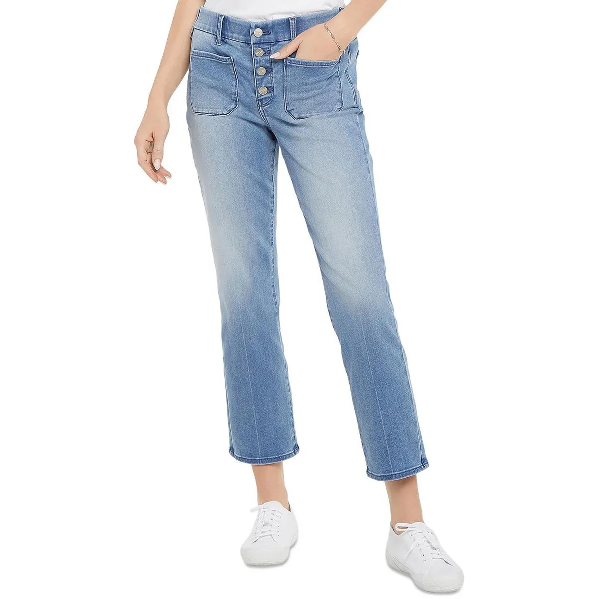 NYDJ Damen Waist Match Straight Mid-Rise Knöcheljeans