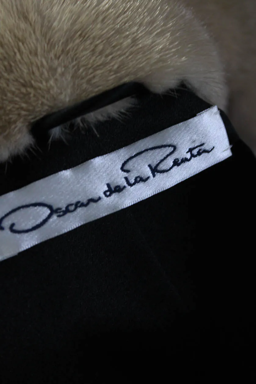 Oscar de la Renta Damenmantel aus blondem Nerzfell mit Seidenfutter