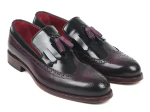 Paul Parkman Schuhe Paul Parkman Kiltie Quaste Loafer in Schwarz & Lila