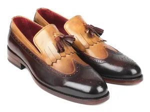 Paul Parkman Schuhe Paul Parkman Kiltie Quasten Loafers in Beige & Braun