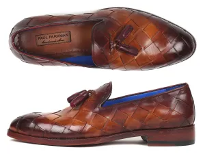 Paul Parkman Schuhe Paul Parkman Herren Große Geflochtene Quasten Loafers in Braun