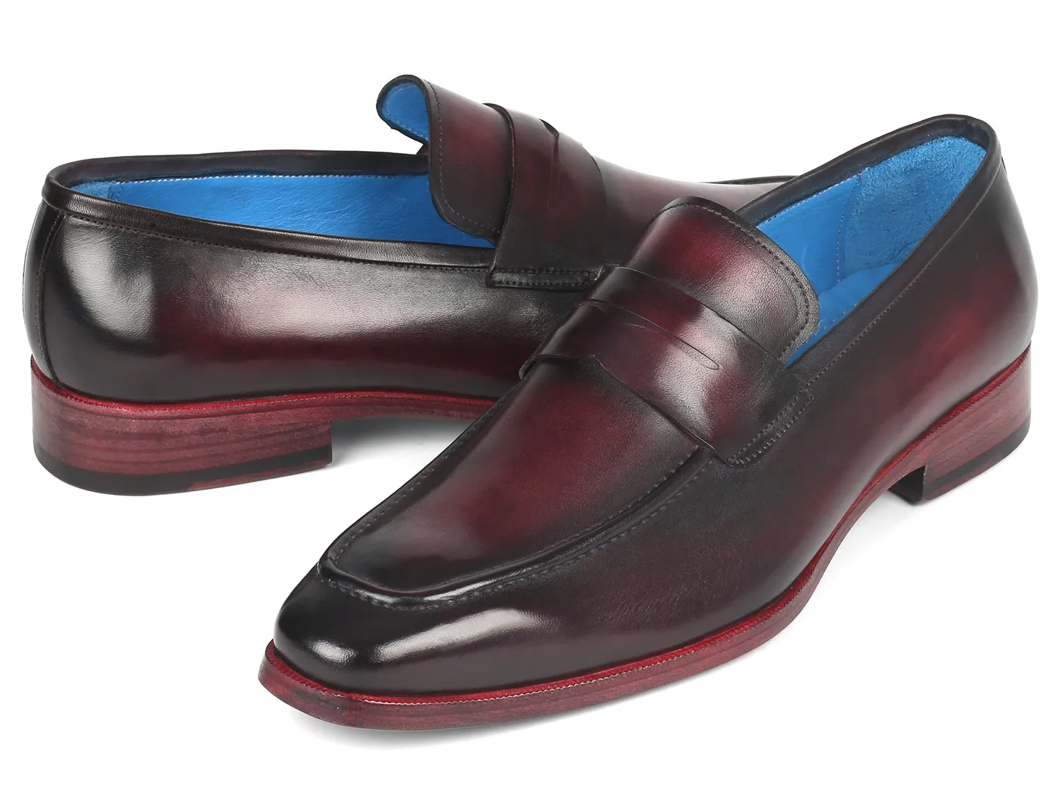 Paul Parkman Schuhe Paul Parkman Herren Hochglanz-Penny-Loafer in Lila