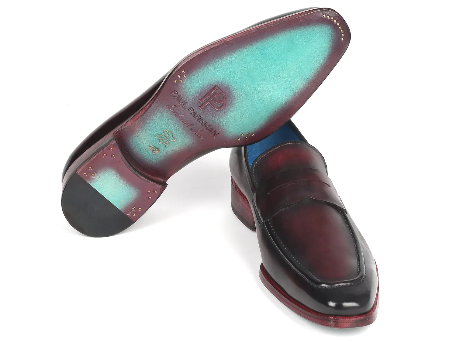 Paul Parkman Schuhe Paul Parkman Herren Hochglanz-Penny-Loafer in Lila