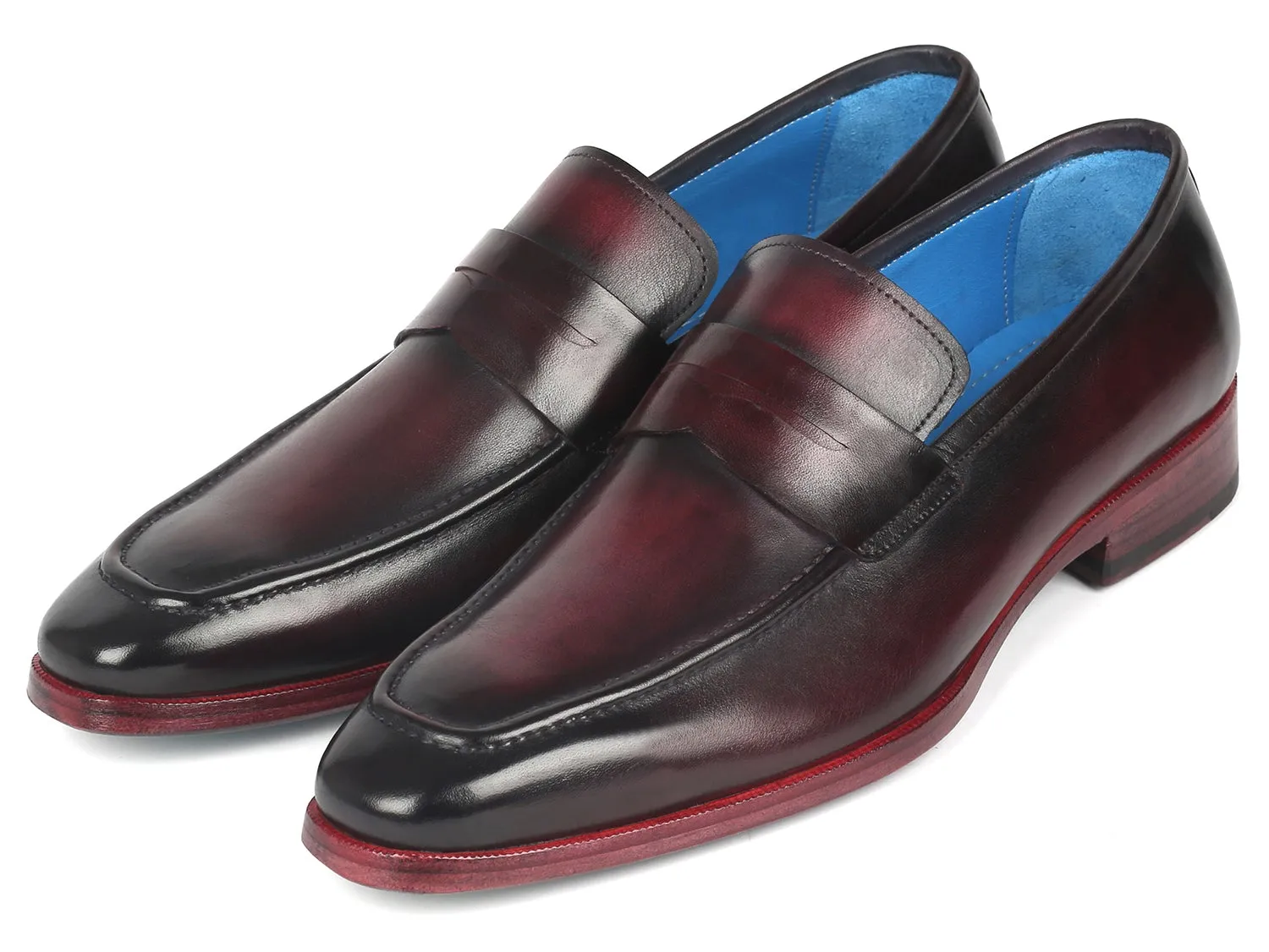 Paul Parkman Schuhe Paul Parkman Herren Hochglanz-Penny-Loafer in Lila