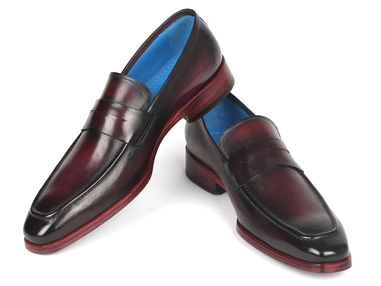 Paul Parkman Schuhe Paul Parkman Herren Hochglanz-Penny-Loafer in Lila