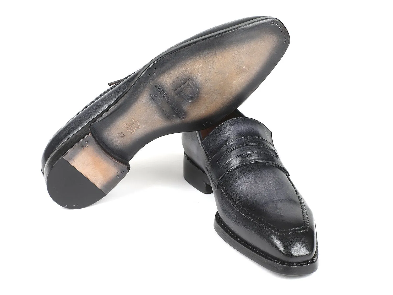 Paul Parkman Schuhe Paul Parkman Herren Goodyear-Brandsohlen-Loafer in grau gebürstet